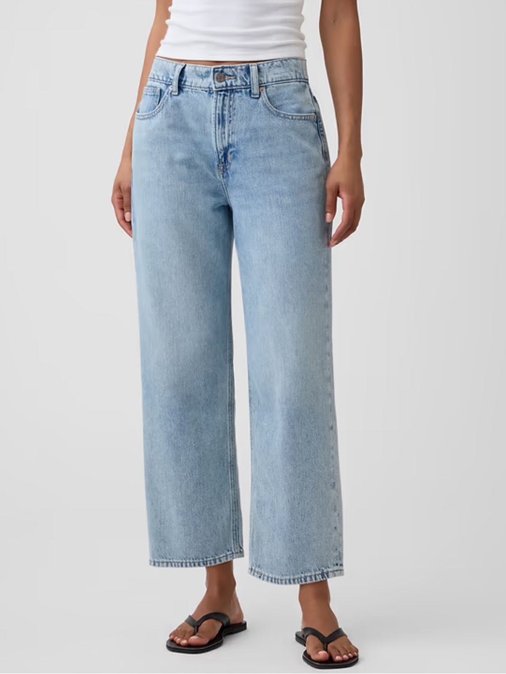 Low Slung SuperSoft Relaxed Straight Crop Jeans